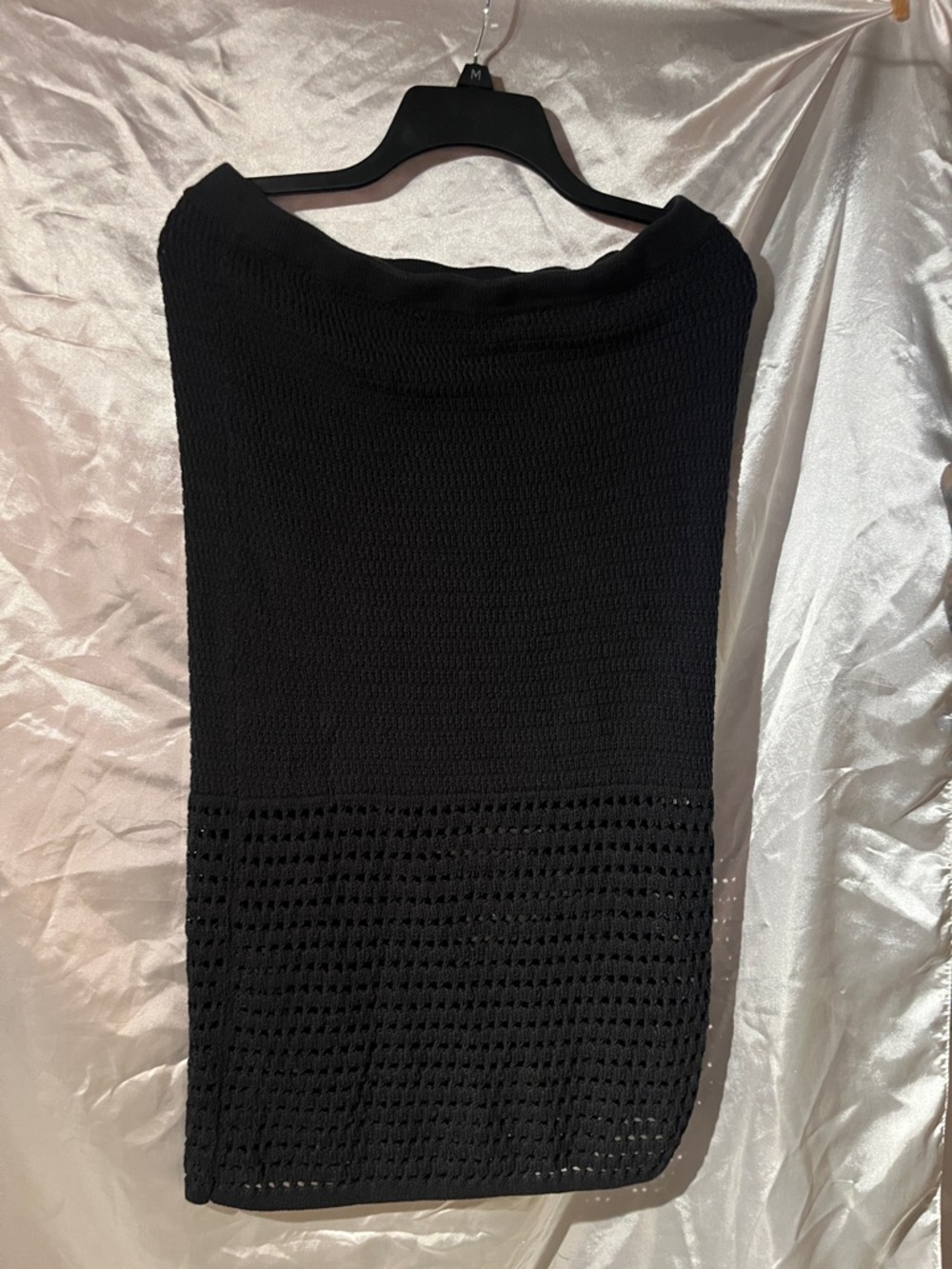 Nine West Black Crochet Midi Pencil Skirt